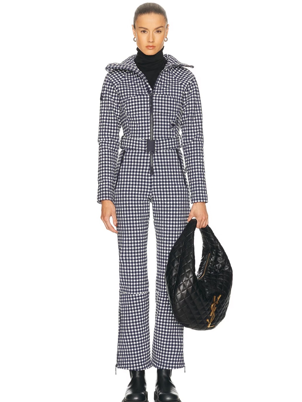 Cordova navy gingham Chatel ski suit